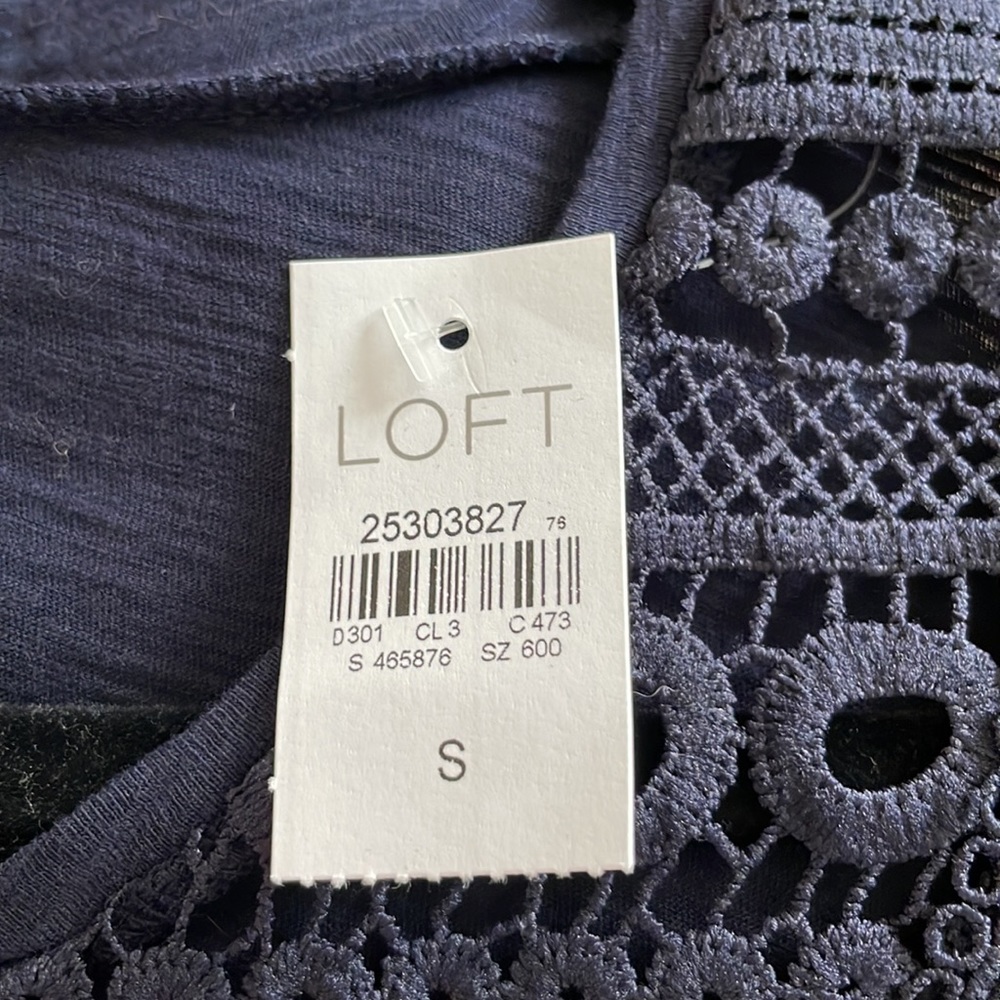 Loft Short Sleeve Navy Brand New With Tags Size S - Picture 6 of 6